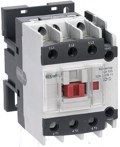 Контактор DEKraft КМ-103 3п 1НО+1НЗ 32А 110В тип АС3  картинка